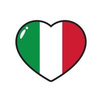 Green, white and red colored heart icons, as the colors of the national flag of Italy. vector