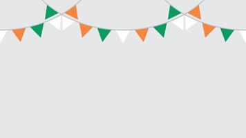 Seamless flag of Ireland triangle party bunting border. Flat design illustration. vector