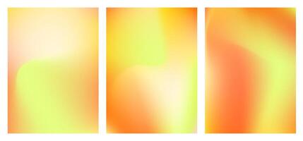 Collection abstract fluid background. soft pastel orange and green yellow gradient mesh style for idea, advertising, social media post, backdrop, banner, greeting, celebration, display, brochure, ad vector