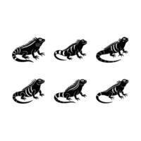 Iguana in style with detailed line art and modern design. vector