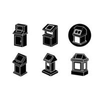 Explore innovative designs for kiosk terminals in and line art vector
