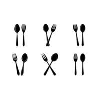 Fork and Spoon Line Art Design for Culinary Graphics vector