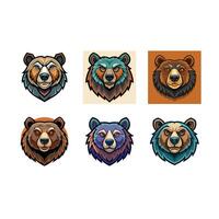 Unique bear head design for creative projects, perfect for prints and digital use vector