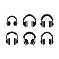 Headphone and Headset and Line Art Design vector