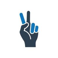 Hand 2 Finger Tap Icon, Hand with two fingers up icon, Hand making a tapping gesture icon, Hand 2 Finger Spread Icon vector