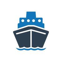 Ship Front View Icon, Ship icon, Cargo ship icon vector