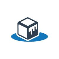 Melting Ice Cube Icon, Melting of iceberg Icon vector