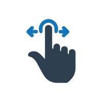 Hand making a selection gesture icon, Hand with finger making a pressing icon vector