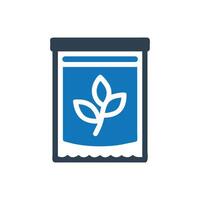 Seed Packet Icon, Bag of grain icon, Seed bag icon vector