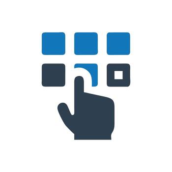 Hand Select Keypad Icon, Hand Turn Counter Clockwise Icon vector