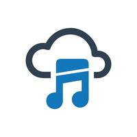 Cloud Audio Library Icon, Music Cloud Icon vector