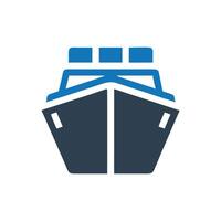 Ship Front View Icon, Ship icon, Cargo ship icon, Ferry icon vector
