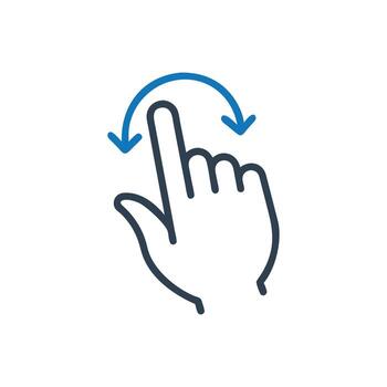 Hand Rotate Counter Clockwise Icon, Hand Rotate Right Icon vector