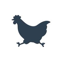 Chicken crossing the road Icon, Chicken icon vector