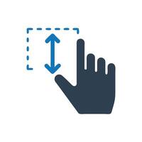 Hand making a spreading gesture icon, Hand making a pinching gesture icon vector