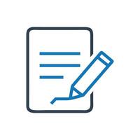 Clipboard Survey Audit Appraisal Icon, Leather Bound Notebook With Pen Icon vector