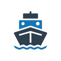 Ship Front View Icon, Ship icon vector