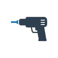 Drill Icon, Drill press with bit and sawdust icon vector