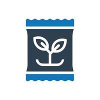 Seed Packet Icon, Bag of grain icon, Seed bag icon vector