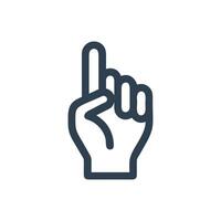 Number one icon, Hand showing number one symbol, Hand with one finger raised icon vector