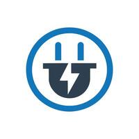 Electrical icon, Electric power cord icon, Two pronged power cord symbol vector