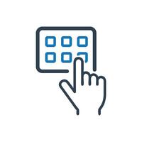 Hand Select Keypad Icon vector