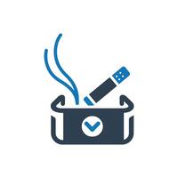 Ash tray, Quit smoking icon vector