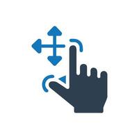 Hand Spread Icon, Hand with finger and thumb extended scrolling with up and down arrows icon vector