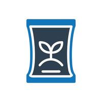 Seed Packet Icon, Bag of grain icon, Seed bag icon vector