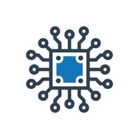 CPU Chip Icon, Micro Chip Icon, CPU Design vector