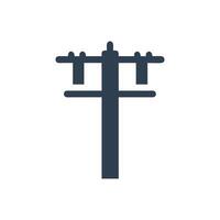 Telephone Poles Icon, Overhead Power Line Icon vector