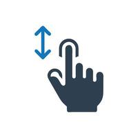 Hand making a selection gesture icon, Hand with finger making a pressing icon vector
