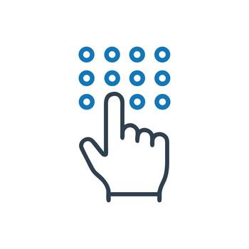 Hand Select Keypad Icon, Hand Turn Counter Clockwise Icon vector