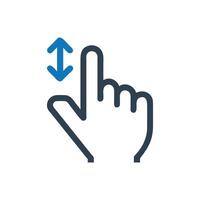Finger swiping with arrow icon, Finger pressing a button symbol vector