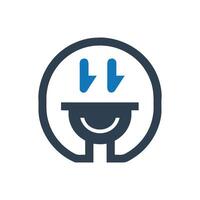 Electric power cord icon, Two pronged power cord symbol vector