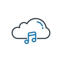 Music streaming service icon, Music Cloud Icon vector