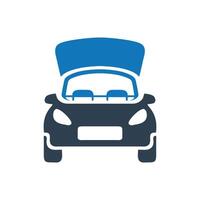 Front view of a compact car icon, Sedan car icon, Side view of a pickup truck icon, Sedan car icon vector