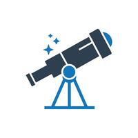 Telescope Icon, Observatory Astronomy Telescope Icon vector