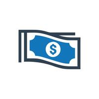 Stack of two dollar bills icon, Dollar bills icon, Money icon vector