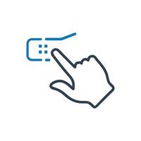 Hand Thumb Scroll Icon, Hand Spread Icon, Hand with finger and thumb extended scrolling with up and down arrows icon vector