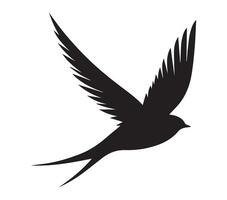 African Palm Swift silhouette on white background vector