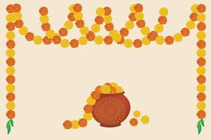 Marigold flower art, flower design vector