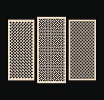 CNC Laser cutting panels Decorative patterns with islamic and geometric motifs vector