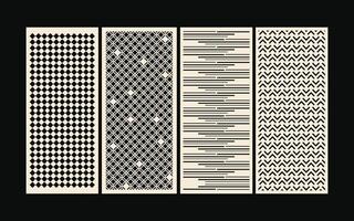 Laser cutting CNC panels template vector