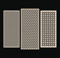 CNC Laser cutting panels template. Decorative die cut pattern vector