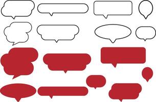 set of bubble chat line art decoration frames in hand drawn style vector