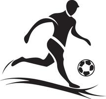 soccer player running with ball illustration vector