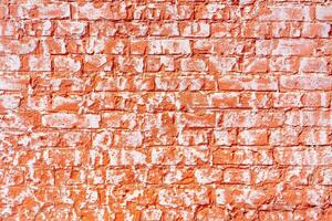 The background of the old red brick wall for design interior and various scenes or as a background for interviews. photo
