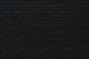 Black brick wall. Dark surface texture. Architectural building background. photo