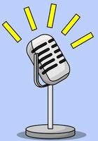 Old, retro microphone in a Cartoon style with sound representation vector